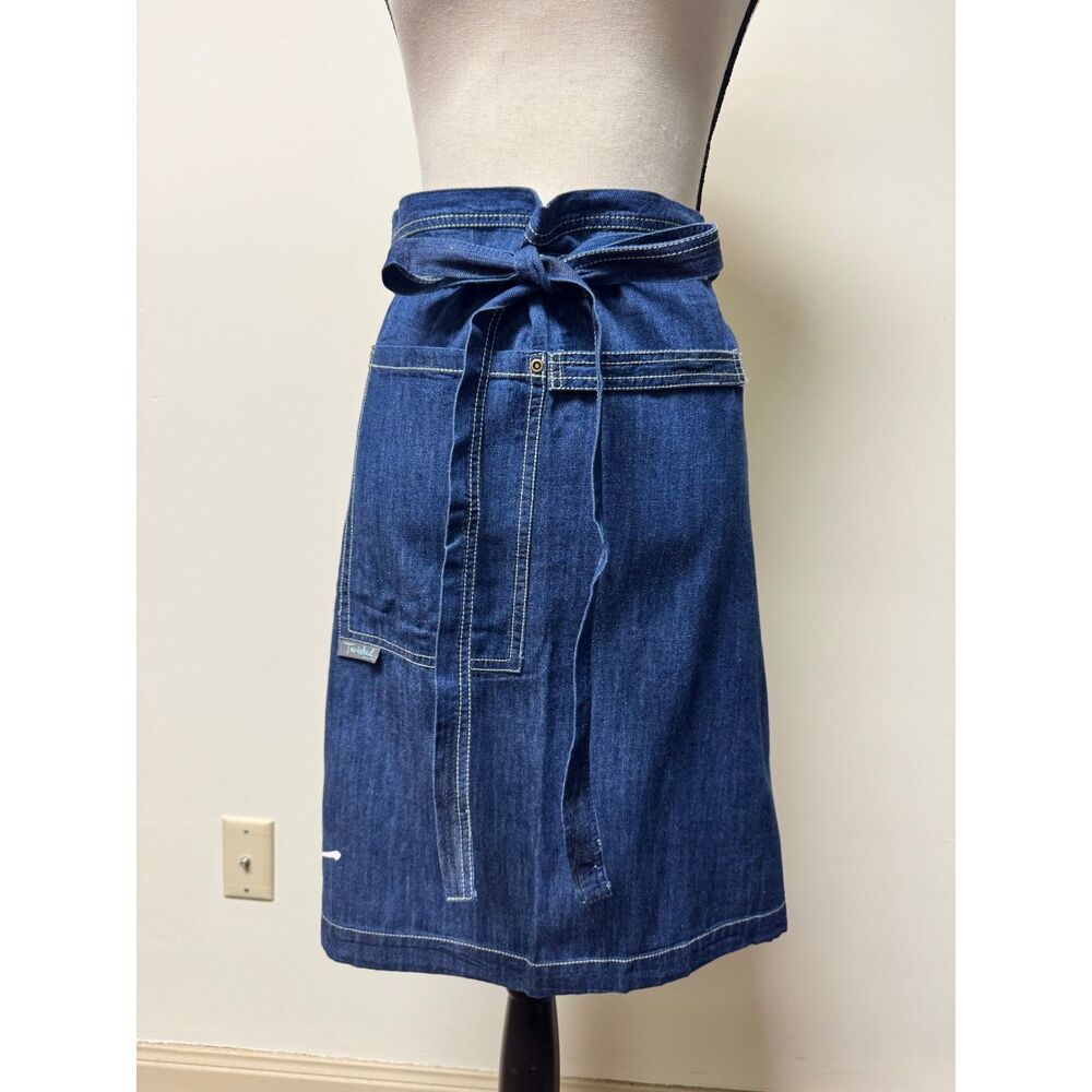 TWISTED WARES 100% Organic Cotton Blue Denim Apron, "Saucy"